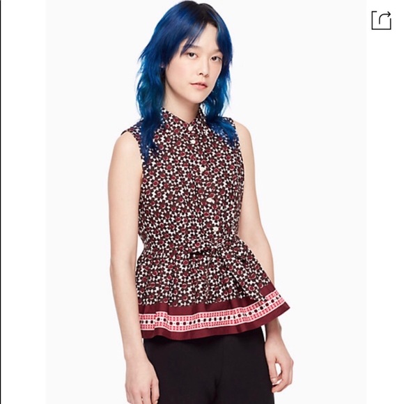 kate spade Tops - Kate Spade Rambling Roses Floral Peplum Blouse